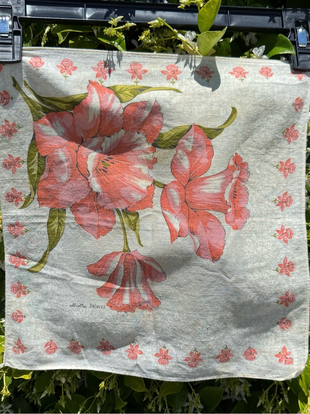 Floral Coral Pink Vintage-Style Square Scarf